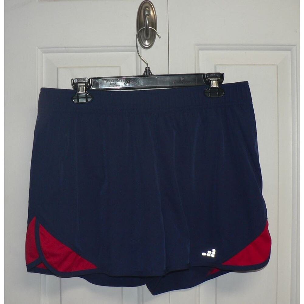 BCG Women's 2-in- 1 Moisture Wicking Running Shorts in Blue/Red Large $30